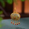 Colgante de borla de esmalte con superficie de huevo de jade Hetian cloisonné bañado en oro de plata esterlina S925 de Yilu, estilo étnico