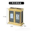 Papelera Vertical Comercial de Acero Inoxidable para Vestíbulos de Hotel, Pasillos y Entradas de Elevador, con Cenicero, Móvil