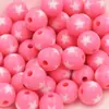 Contas Estrela de Cinco Pontas Bicolor Contrastantes de 12mm com Furo Reto Material para Acessórios de Corrente de Celular Colar de Joias Artesanais DIY