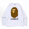 Suministro Transfronterizo y Comercio Exterior Mayorista Marca de Moda Camiseta de Manga Larga Cabeza de Mono Camiseta Base Pesada Tiburón 1