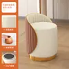 Banqueta de Maquiagem Luxo Leve para Apartamentos Pequenos, Banqueta Redonda Simples para Uso Doméstico no Quarto, Estilo Nórdico Popular entre Meninas, Cadeira com Encosto, Banqueta de Maquiagem