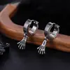 Aretes de Acero de Titanio para Hombres, Pinzas para Orejas con Borla y Cono Estilo Punk para Mujeres, Aros para Orejas Unisex sin Perforación, Accesorios para Orejas de Acero Inoxidable de Moda