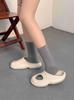Calcetines de color sólido negro crema blanco textura de hilo jaspeado tubo moda para hombres y mujeres calcetines de moda versátiles deportivos