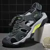 Sandalias de Verano para Hombre al Aire Libre de Dedo del Pie Sandalias de Playa para Rastrear Ríos de Cuero Transpirable Sandalias Transfronterizas de Amazon Talla Grande Casual de Cuero