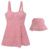 Traje de baño de una pieza, sexy, adelgazante, con sombrero floral, para niñas, estudiantes, vacaciones en aguas termales, estilo coreano.