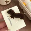 Presilhas de cabelo fofas estilo coreano com desenho de cachorrinho marrom para mulheres, presilhas bico de pato versáteis para franja, acessórios de cabelo para crianças