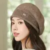 Boina de Punto para Mujer Otoño Invierno Cálida Casual Versátil Elegante Británica Moda Sombrero de Calabaza Boina de Pintor Newsboy