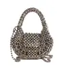 Bolsas Transfronterizas Otoño e Invierno 2025 Nuevos Bolsos Tejidos de Cuentas Coloridas Moda Europea y Americana para Mujer Bolsos Versátiles de Mano, Cruzados, para el Brazo