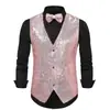 Roupa de Performance de Palco Masculina Colete Pequeno de Lantejoulas Estúdio Fotográfico Apresentador de Fotos Cantor Mestre de Cerimônias Colete