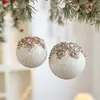 Nuevas Bolas de Navidad de Espuma con Purpurina y Lentejuelas, Adornos para Árbol de Navidad, Bolas Colgantes Crackle, Decoraciones Colgantes Decorativas