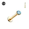 Juego de 2-4 mm de broca G23 aleación de titanio dorado oro rosa para labio con cuenco para taladro pendiente rosca interna hueso de la oreja nariz rígida