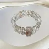 [Tijolinho] Preto Natural Dourado Super Sete Pulseira 8mm Feminina Moda Pulseira de Luxo Cristal Mais Fácil de Combinar Super Sete Cubo de Açúcar