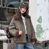 Parka feminina acolchoada com gola de pelo acolchoada de algodão, roupa de inverno 2026, nova, espessa, para crianças altas e de tamanho médio, jaqueta de algodão com gola de pelo, moderna para crianças