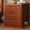 Mesita de noche de madera maciza, estilo chino, diseño simple y moderno, adecuada para dormitorios, con espacio de almacenamiento, un simple gabinete de 3 niveles para la mesita de noche