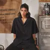 Camiseta de Manga Corta con Solapa Hueca de Gama Alta para Hombre, Nuevo Estilo de Verano, Cárdigan Holgado Casual Retro de Media Manga para Hombre, Moderno