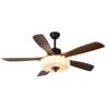 Lámpara de ventilador de techo de estilo antiguo, estilo retro americano, lámpara de ventilador de comedor, lámpara de ventilador de cinco hojas para dormitorio, estudio, sala de estar, lámpara de araña