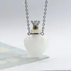 Collar con Colgante de Botella de Aceite Esencial de Vidrio Transparente en Forma de Corazón, Colgante de Botella de Fragancia, Collar Sencillo de Acero de Titanio, Regalo para Amigos y Parejas