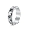 Amazon Europeo y Americano Transfronterizo Nueva Estrella y Luna Acero de Titanio Set de Anillos de Pareja Joyería Acero Inoxidable Anillo Giratorio