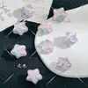 20mm crema dulce viento cinco puntas estrella tridimensional pintura al óleo degradado estrellas DIY pulsera collar de cuentas hecho a mano material
