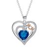Collar de Alta Gama Transfronterizo Estilo Mamá, Colgante Doble Corazón de Diamante de Lujo Ligero de Nicho, Accesorio para Regalo del Día de la Madre