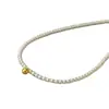 Elegante e Simples Estilo Francês Pérola de Cristal Imitação Contas Pequeno Grão de Ouro Delicada Corrente para Clavícula de Commute Diário para Mulheres