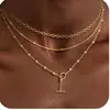 Collar con Colgante de Hebilla Dorada Ot Europeo y Americano Transfronterizo Amazon Cadena de Cuello Collar de Colgantes con Cierre de Palanca Superpuesto Collar de Cadena de Cuerda Cubana para Mujer