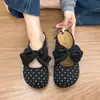 Diadema de lunares con lazo francés Medias zapatillas Ropa exterior para mujer 2026 Nuevo Otoño Aumento de altura interior Zapatos Mary Jane Birkenstock