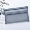 Bolsa de Lápices de Malla Transparente de Doble Capa Bolsa de Almacenamiento Bolsa de Lápices para Examen de Estudiante Caja de Papelería con Capacidad