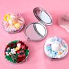 Pegamento Crema DIY Espejo de Maquillaje de Dibujos Animados Espejo Portátil Paquete de Material Hecho a Mano Espejo Pequeño Portátil Corazón de Chica Ins
