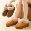 Nuevas Pantuflas de Algodón para Mujer de Invierno para Usar Afuera, Engrosadas, Cálidas y de Terciopelo, Suela Gruesa, Zapatos de Algodón que Aumentan la Altura, Bolsos y Botas de Nieve al por Mayor