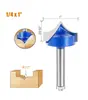 Faca de Escultura Afiada, Fresadora Decorativa de Marcenaria Prata-Azul, Ferramenta para Máquina de Gravação CNC, Fresadora de Marcenaria em Forma de Arco
