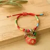 Festival del Bote del Dragón Cuerda de Cinco Colores Tejida a Mano Cuerda para la Mano Cuerda Roja para Niños Pulsera Pequeña de Zongzi para Bebé Regalo para el Festival Venta al por Mayor