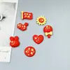 Accesorios de Resina del Día Nacional: Diseños de Bandera Roja de Cinco Estrellas China, Corazón y Mapa para Fundas de Teléfono, Zuecos y Pegatinas para Botellas de Agua