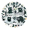 50 Compras Directas Transfronterizas Lindos Pegatinas de Dibujos Animados para Diario de Gato Negro Taza de Agua de Gato Negro Cuaderno Pegatinas Impermeables de PP