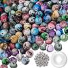 500 contas artesanais para fazer jóias espaço contas de acrílico contas espaçadoras padrão de tinta DIY terno de jóias