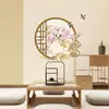 Tela de pared antigua estilo chino 3D de flores y pájaros para sala de té, sala de estar, aula de guzheng, papel tapiz de fondo, decoración de pared mural para comedor