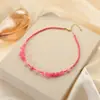 Colar de Contas de Arroz de Vidro Vintage Contas Irregulares de Pedra Natural Corrente de Clavícula de Nicho Melhor Amiga das Meninas Corrente Versátil