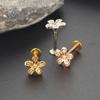 Brincos Parafuso Pequena Flor de Zircônia Para Osso da Orelha da Mulher Joias Para Piercing Brincos Para Lábio Anel Para Lábio Piercing No Corpo Humano