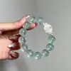 Pulseira Branca de Cristal Aquamarina Floco de Neve Fantasma Fresca e Elegante Pulseira Avançada Azul Céu Gelo Presente para Namorada
