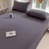Sábana de Cama de Algodón Puro Lavado Clase A Pieza Única Todo Algodón Dormitorio Estudiantil Funda de Edredón Color Sólido Funda de Almohada Juego de Tres Piezas Sábana de Cama de 1.5m