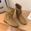 Botines Birkenstock New Wrinkled 2026 para Mujer 5cm Diseño de Otoño Botas de Mezclilla Retro Sensación Oculta de Aumento de Altura Versátil Occidental