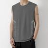 Chaleco de Seda de Hielo para Hombre, Moderno, Delgado, Transpirable, de Secado Rápido, Deportivo, Casual, Chaleco Ancho, Ropa Exterior, Camiseta sin Mangas de Cuello Redondo para Hombre, Verano