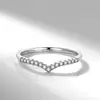 Anillo ajustable de boca suelta apilado Ángel 50 imitación diamante circonita Anillo de boda de cabeza de vaca de 1 quilate seis garras para mujer