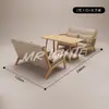Sofá silla elegante de alta gama para cafetería, combinación de mesa redonda tipo hongo, combinación de mesa y silla para tienda de té con leche, fábrica de sofás sillas individuales