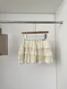 Saia Roxa de Renda Estilo College para Mulheres Outono Cintura Alta Linha A Bolo Fofa Saia Anti-Exposição Plissada