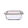 Caja de almuerzo de vidrio crujiente simple caja de almacenamiento para refrigerador de trabajador de oficina recipiente especial para calentar en microondas con tapa caja de almacenamiento