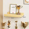 Estante de exhibición de pared de honor, estante recto de montaje en pared, estante de empresa para exhibir trofeos, certificados, medallas, estante de almacenamiento de montaje en pared