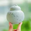 Fabricante Hoshino Yunhe Lata de Té Cerámica Pintada a Mano Lata de Almacenamiento Portátil de Alta Gama Lata Sellada a Prueba de Humedad Lata de Almacenamiento