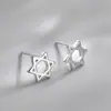 Pendientes de botón de plata de ley 925 estilo coreano, simples de margarita, para estudiantes, versátiles, no alérgicos, para mujer