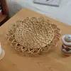 Mantel individual tejido a mano para el hogar, estilo japonés, con aislamiento pastoral, para taza de té, mesa de comedor, mesa de café, tapete redondo tejido de paja para cuenco de comida occidental